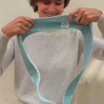 Aqua color cashmere sophie scarf bandana | Violette | Ines de la Fressange x Linnea Lund