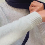 Navy blue cashmere sophie scarf bandana | Violette | Ines de la Fressange x Linnea Lund