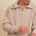 Zip collar beige cashmere sweater for men - video | Sam | Linnea Lund