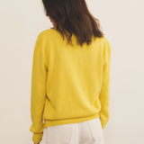Cashmere polo women flash yellow - back view | Ralph | Linnea Lund