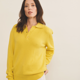 Cashmere polo women flash yellow - front view | Ralph | Linnea Lund