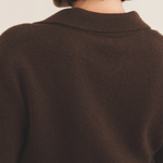 Cashmere polo women brown chocolate - back view | Ralph | Linnea Lund