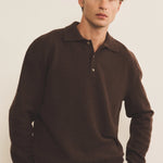 Cashmere polo women  chocolate brown - front view | Ralph | Linnea Lund