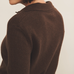 Cashmere polo women brown chocolate - side view | Ralph | Linnea Lund