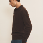 Cashmere polo women brown chocolate - side view | Ralph | Linnea Lund
