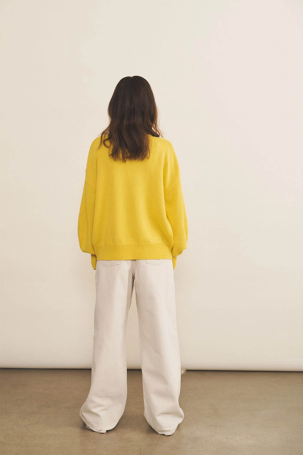 Flash yellow cashmere sweater women - back view | Sarah | Linnea Lund