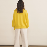 Flash yellow cashmere sweater women - back view | Sarah | Linnea Lund