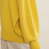 Flash yellow cashmere sweater women - focus view | Sarah | Linnea Lund