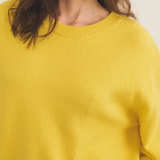 Flash yellow cashmere sweater women - focus view | Sarah | Linnea Lund