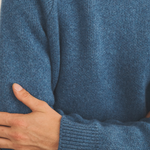 Blue denim cashmere sweater men - focus view | Sergio | Linnea Lund