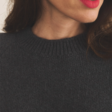 Dark grey cashmere sweater women - focus view | Sergio | Linnea Lund