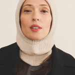 Beige balaclava unisex - front view | Snoflinga | Linnea Lund