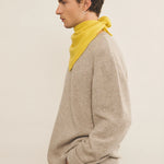 flash yellow cashmere bandana men -side view | Stella | Linnea Lund