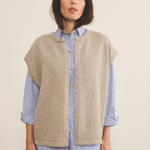 Cashmere sleeveless cardigan women light beige - front | Théo | Linnea Lund
