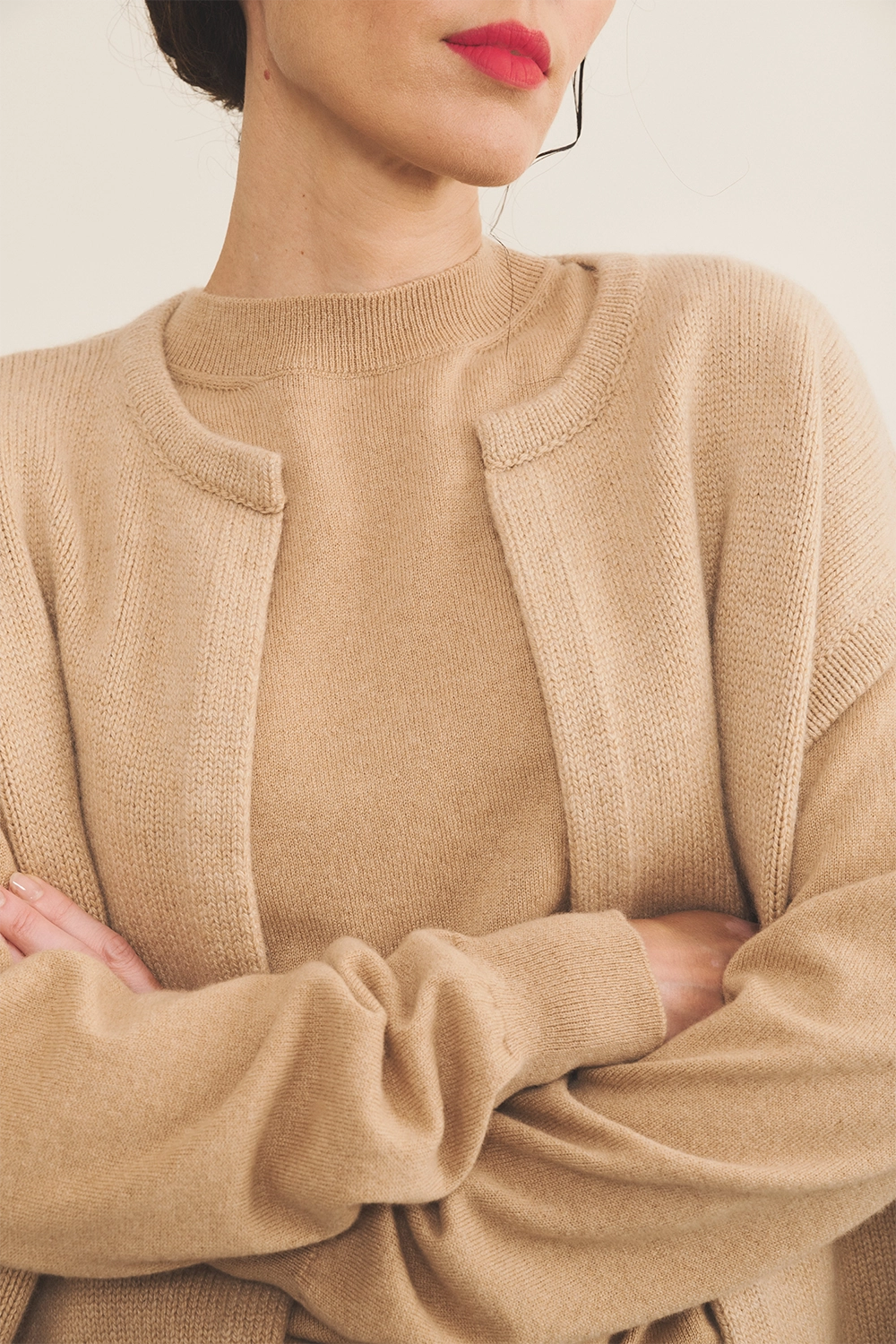 Cashmere sleeveless cardigan women nude beige - focus | Théo | Linnea Lund