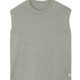 Light gray/grey sleeveless cashmere sweater for layering