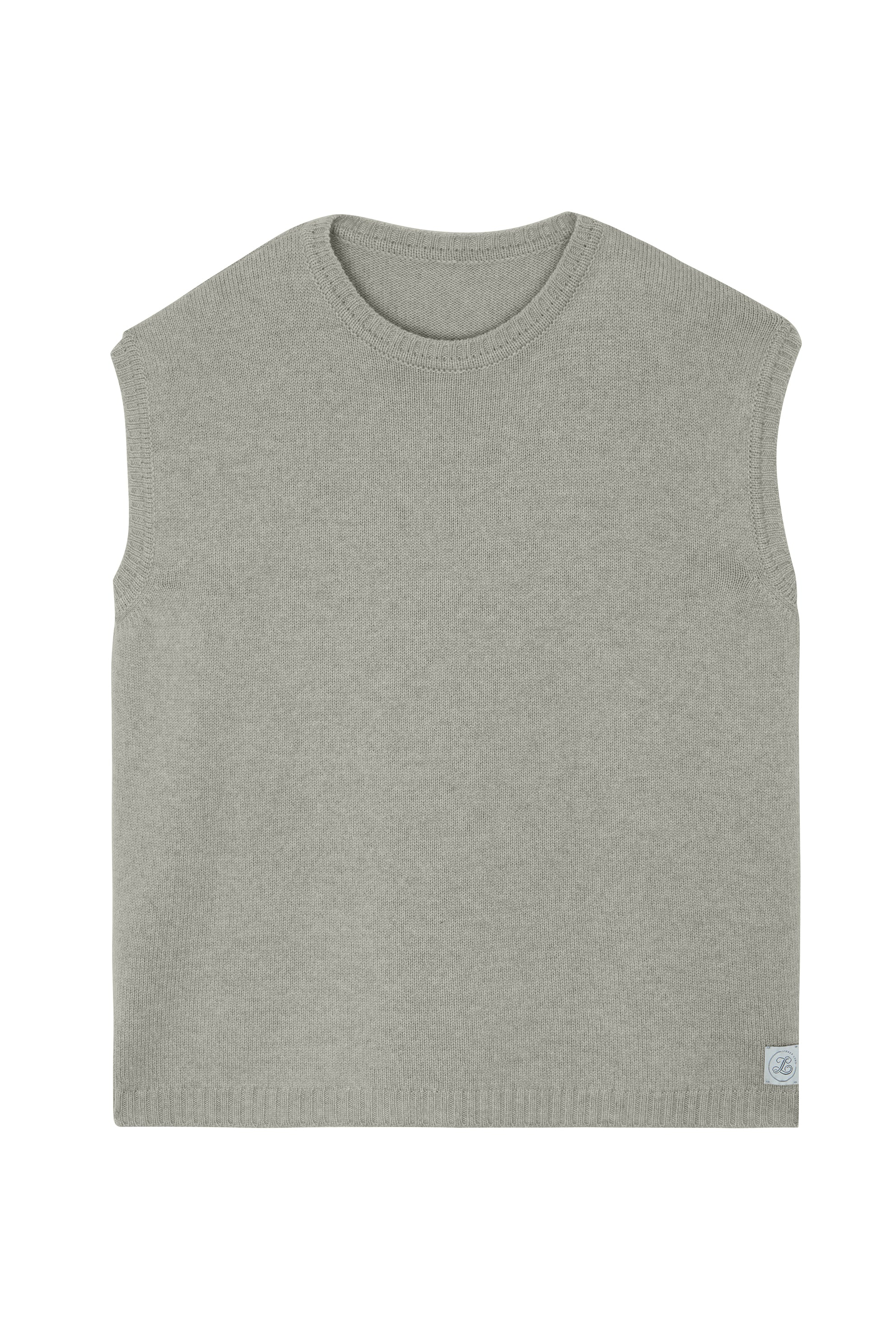 Light gray/grey sleeveless cashmere sweater for layering