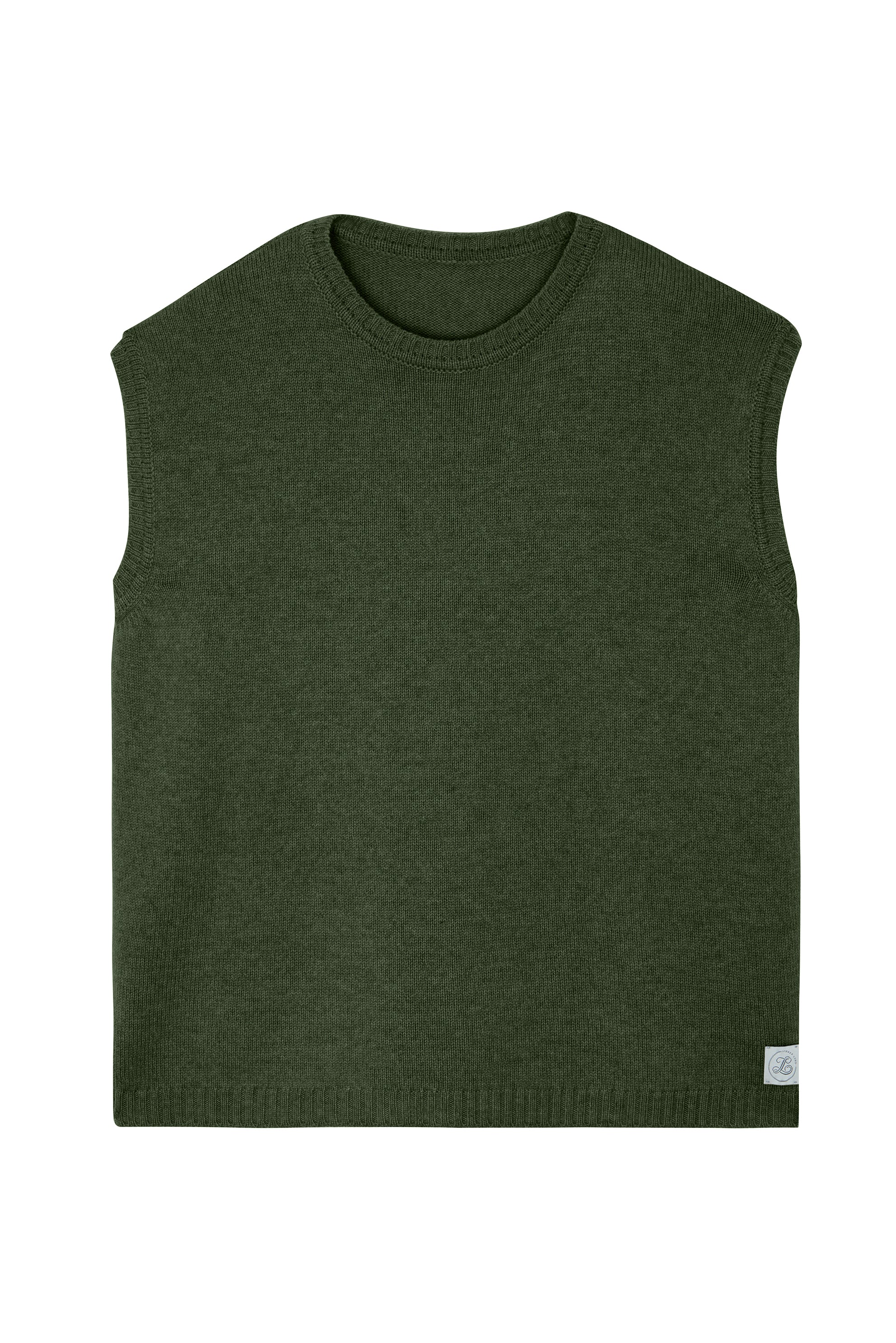Dark green Cashmere sleeveless sweater women - packshot | Berit | Linnea Lund