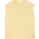Pastel yellow sleeveless cashmere sweater for layering