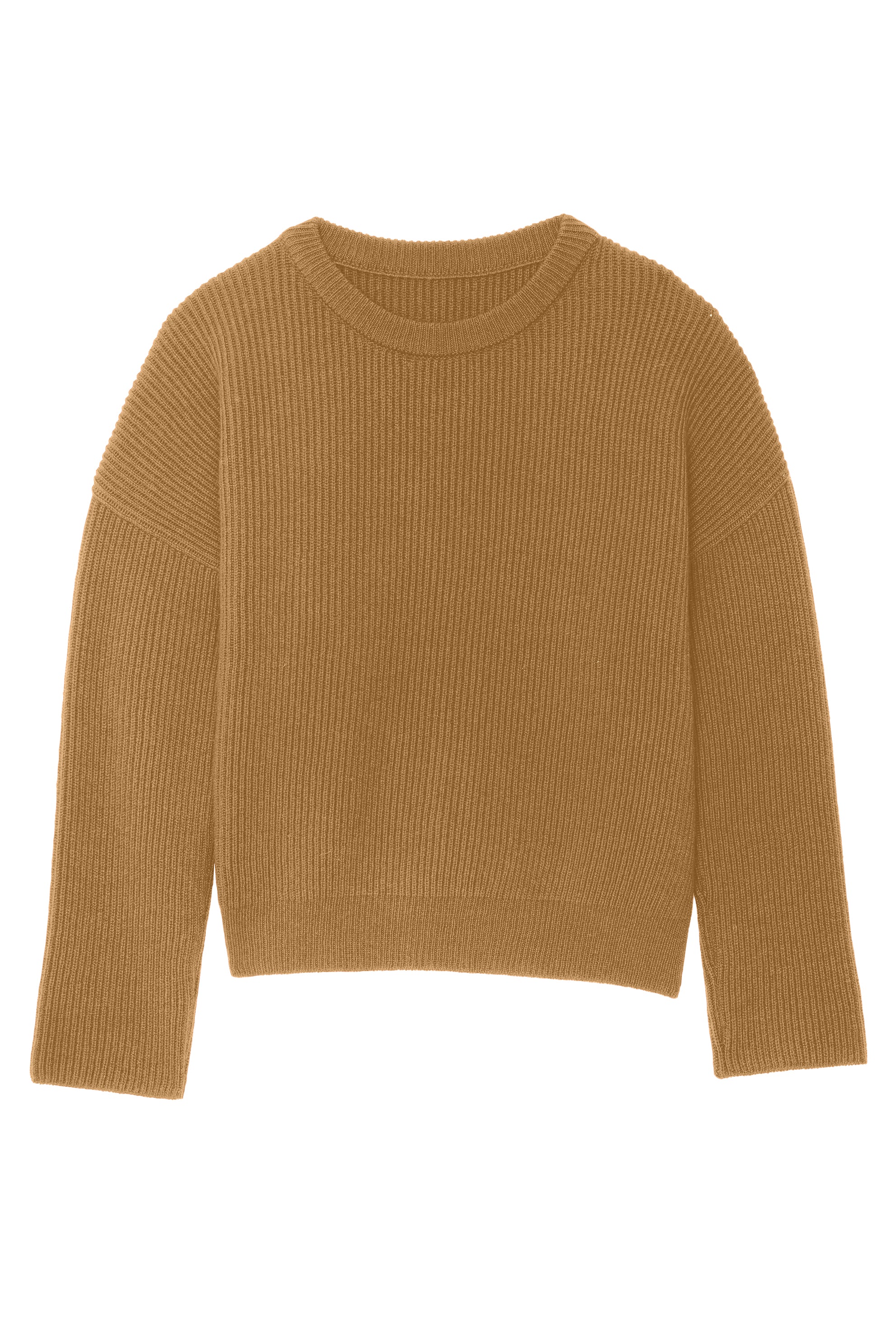 Ribbed camel brown cashmere sweater - packshot | Edward | Linnea Lund