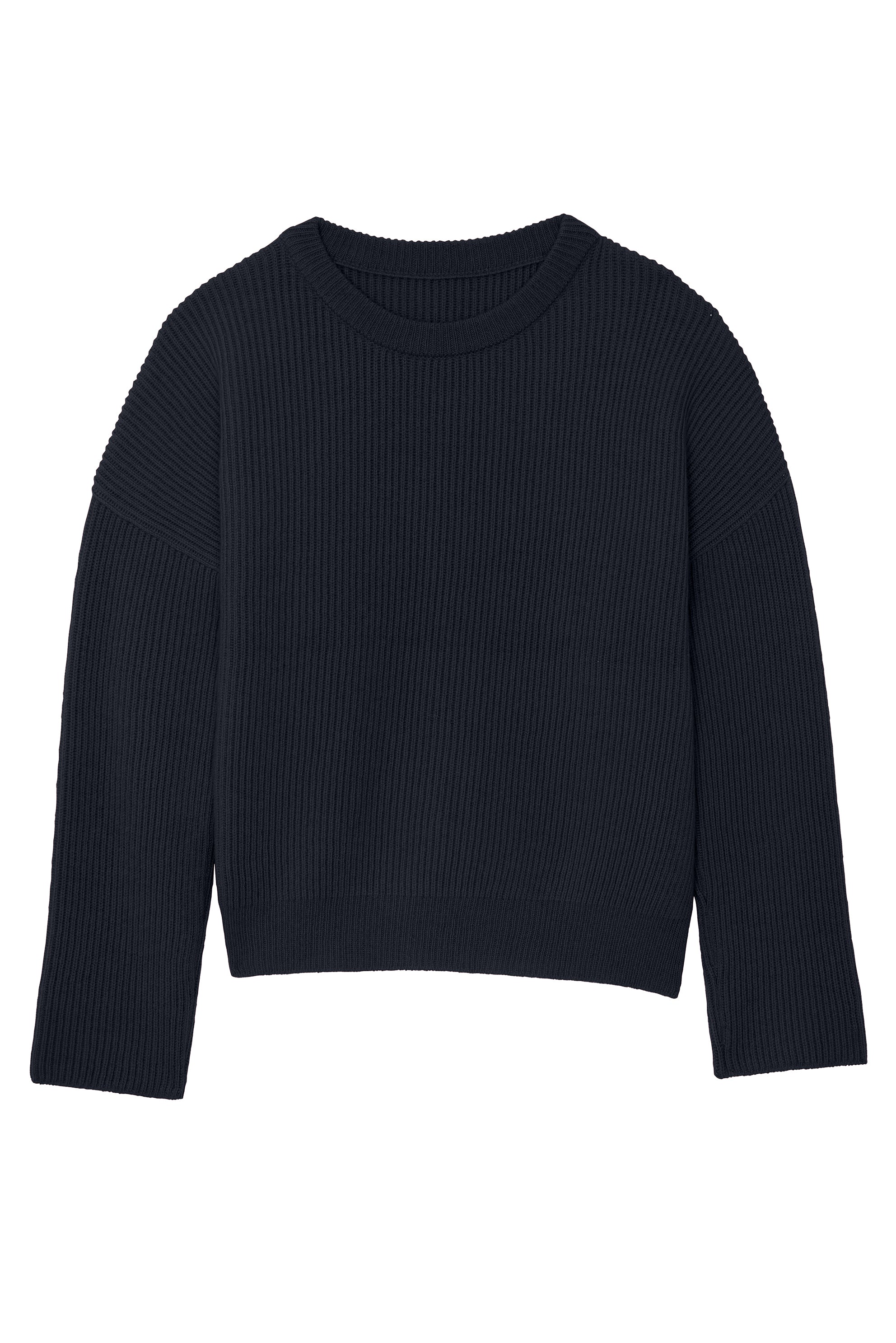 Ribbed blue women cashmere sweater - packshot | Edward | Linnea Lund