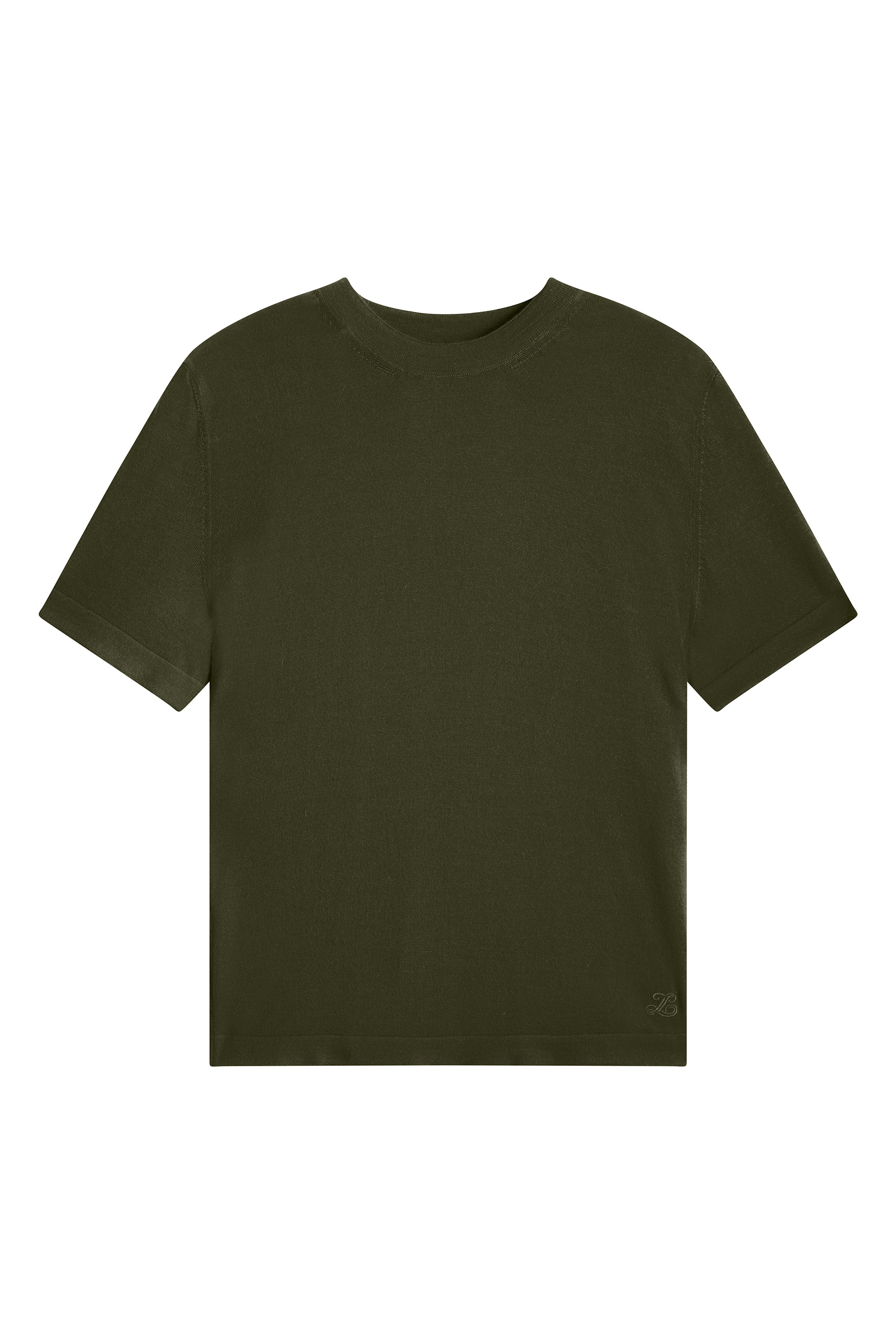 kaki cashmere tee shirt women - packshot | Julien | Linnea Lund