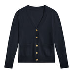 Dark Blue cashmere cardigan - packshot | Junior | Linnea Lund