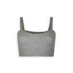 Light grey cashmere crop top with straps