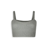 Light grey cashmere crop top with straps
