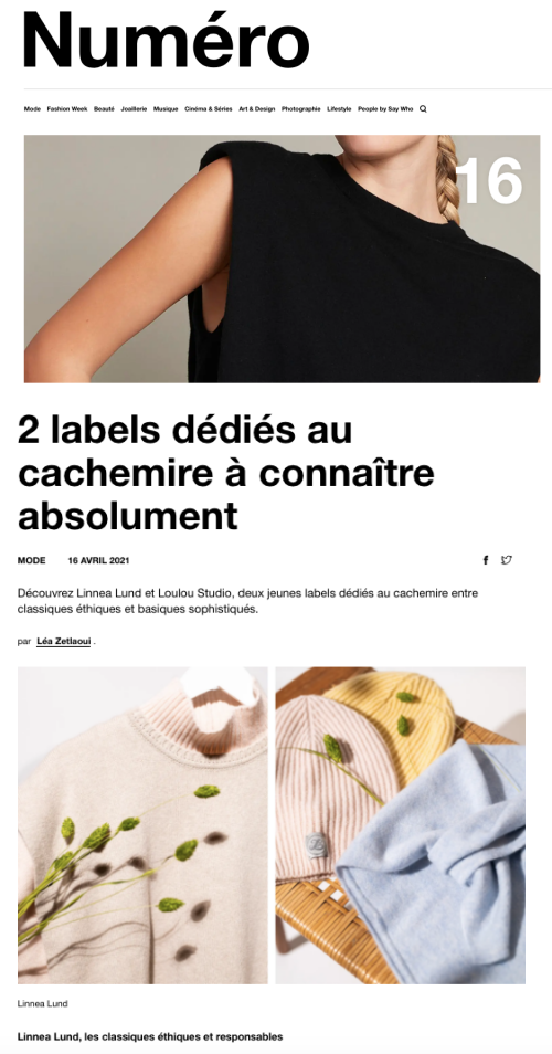 Numéro magazine likes cashmere just like us