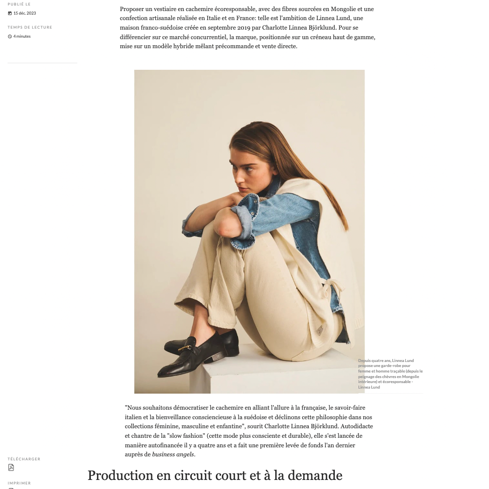 Linnea Lund in Fashionnetwork