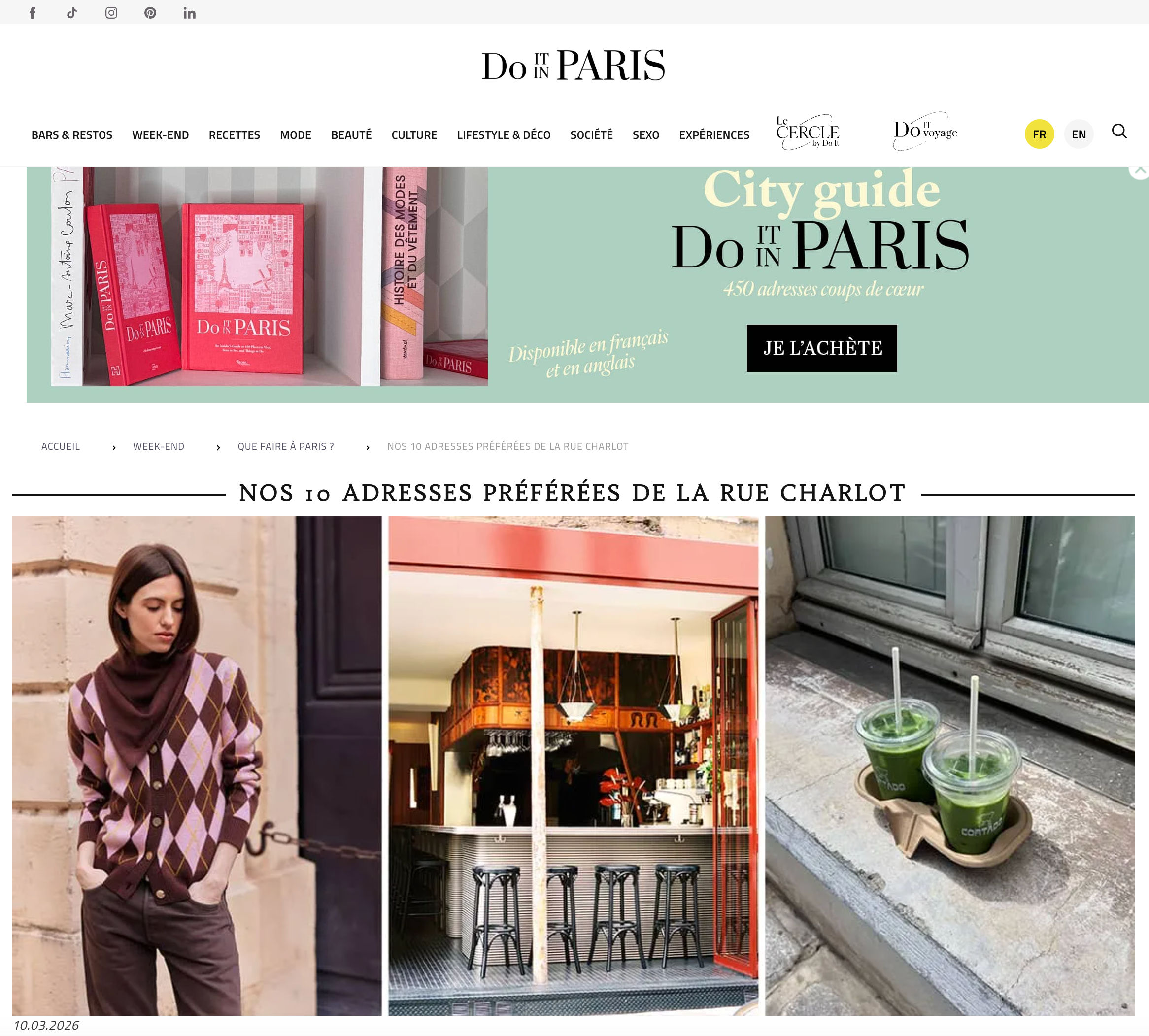 Linnea Lund in the Top 10 of Do It In Paris magazine