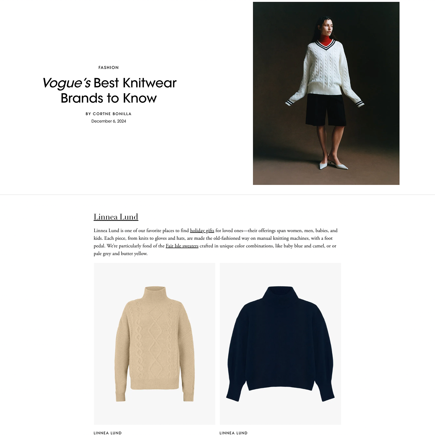 Linnea Lund in Vogue