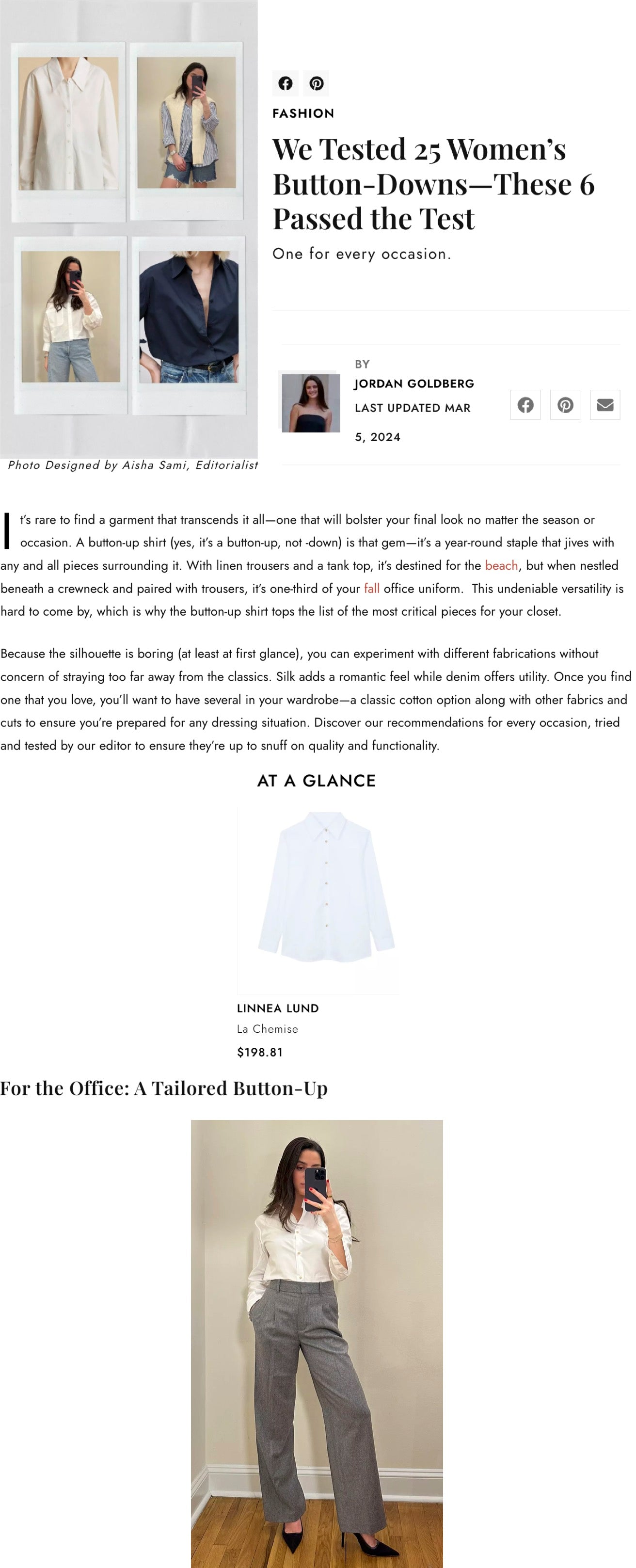 Linnea Lund in Editorialist