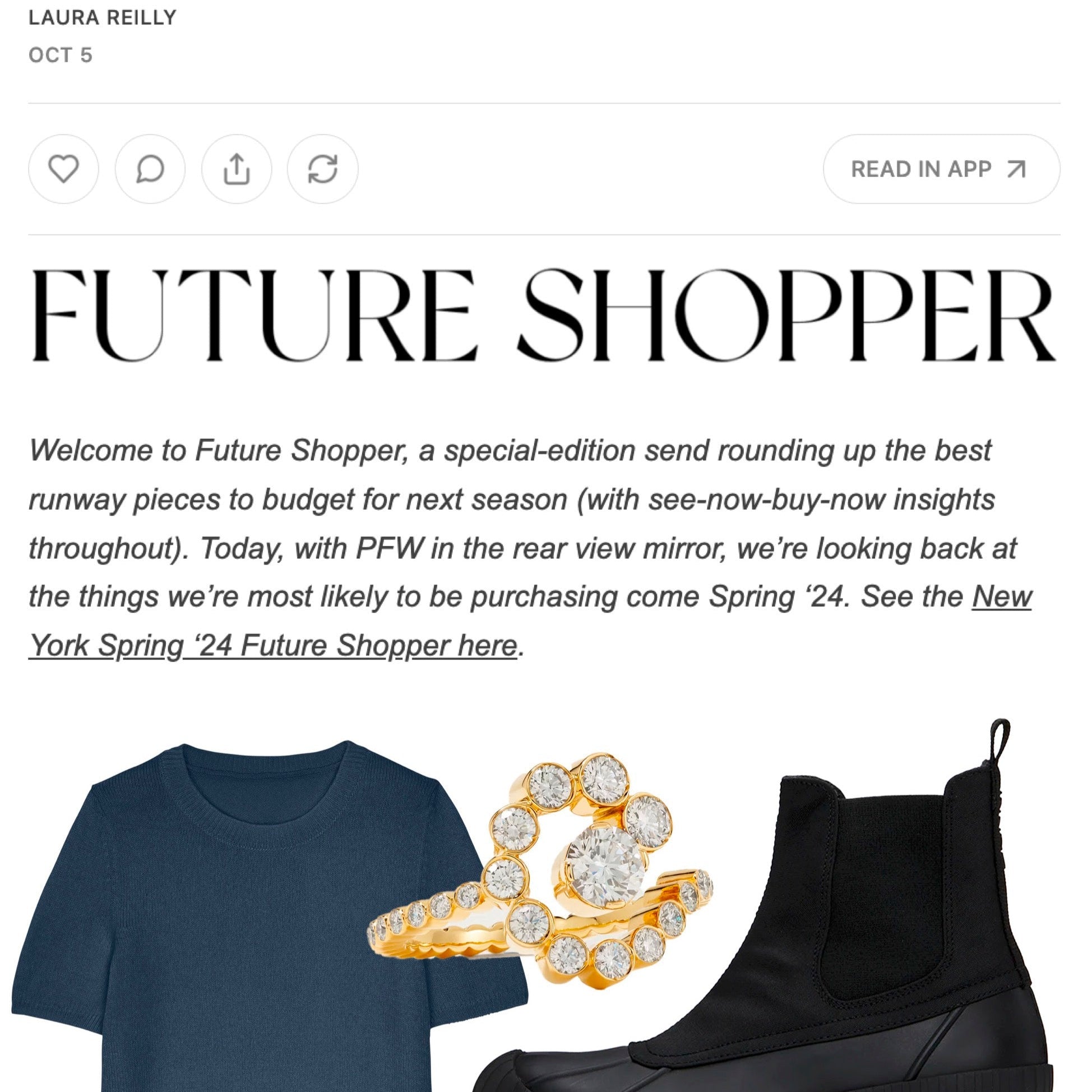 Linnea Lund in Laura Reilly Magasin