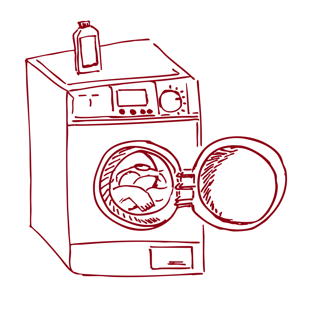 Cashmere sweater in a laundry net for machine washing