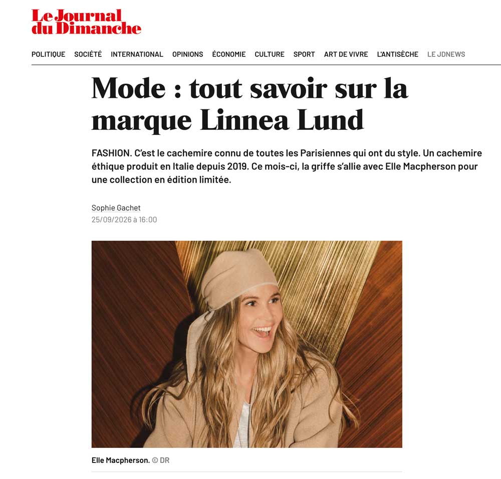 Linnea Lund in Le Journal du Dimanche