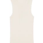 A white, round neck, sleeveless cashmere tank top | Amanda | Linnea Lund