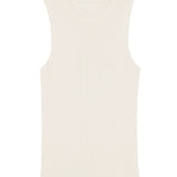 A white, round neck, sleeveless cashmere tank top | Amanda | Linnea Lund