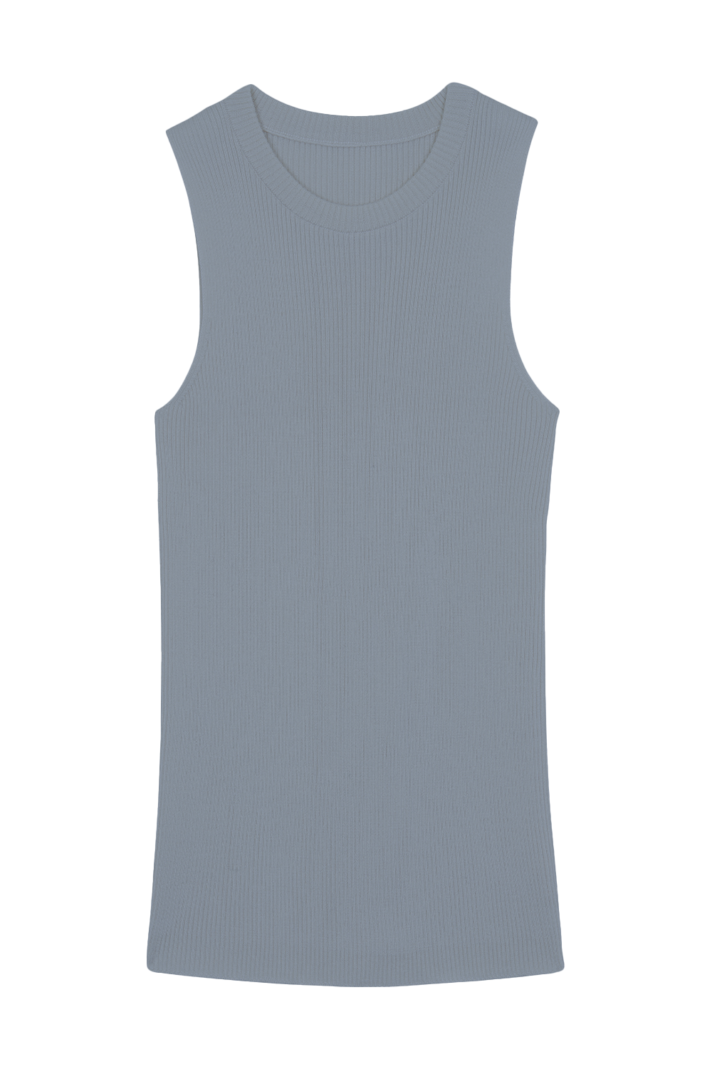 A grigio, round neck, sleeveless cashmere tank top | Amanda | Linnea Lund