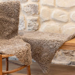 Big Curly Sheepskin color taupe for chair | Linnea Lund