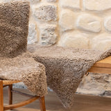 Big Curly Sheepskin color taupe for chair | Linnea Lund