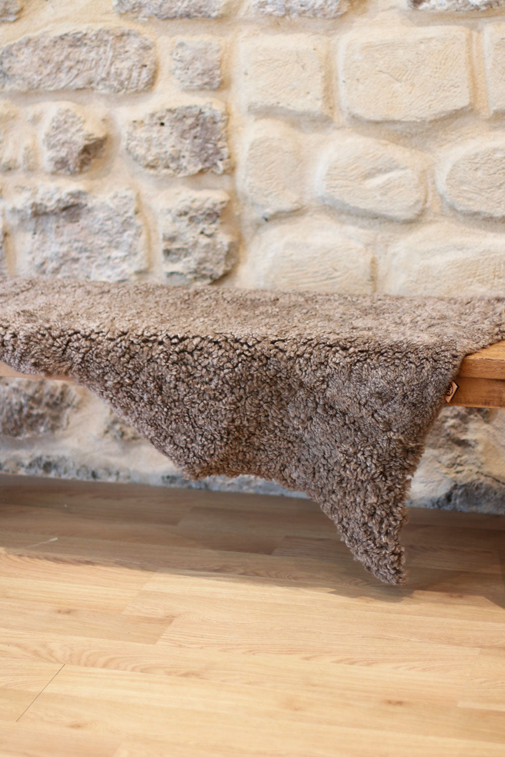 Big Curly Sheepskin color taupe for chair | Linnea Lund