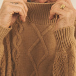 Brown macchiato men cashmere sweater - focus fabric | Bjorn | Linnea Lund
