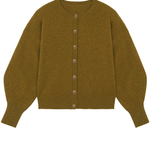 Cashmere cardigan women ocher green - packshot | Gabriella | Linnea Lund