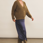 Green ochre cashmere cardigan women - look | Charlot | Linnea Lund