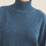 Blue denim cashmere sweater women - focus | Charlotte | Linnea Lund