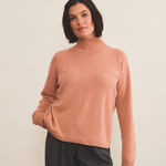 Light Salmon color cashmere sweater women - front view | Charlotte | Linnea Lund