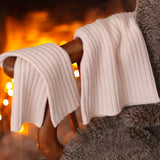 Powder pink cashmere mittens and sweater | Noah & Maya | Linnea Lund