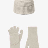 Beige cashmere mittens and beanie - packshot | Vantar & Harry | Linnea Lund
